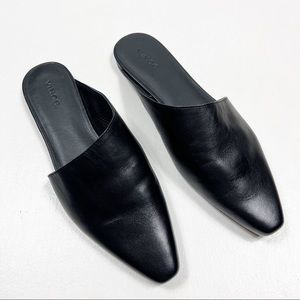 Vince. Danna smooth leather black square toe mules size 8